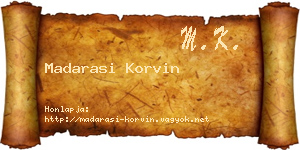 Madarasi Korvin névjegykártya